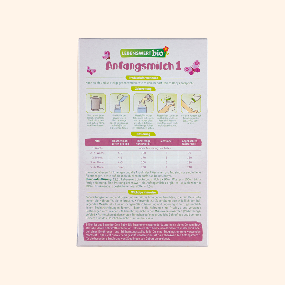 Lebenswert Formula Stage 1 Organic Baby Milk (500g)