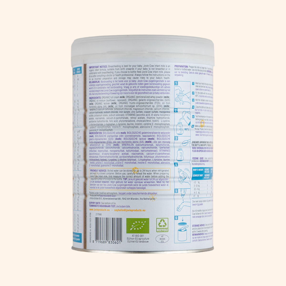 Jovie Stage 1 Cow Milk Formula (800g)